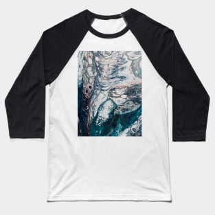 Ocean abstract acrylic fluid paint Baseball T-Shirt